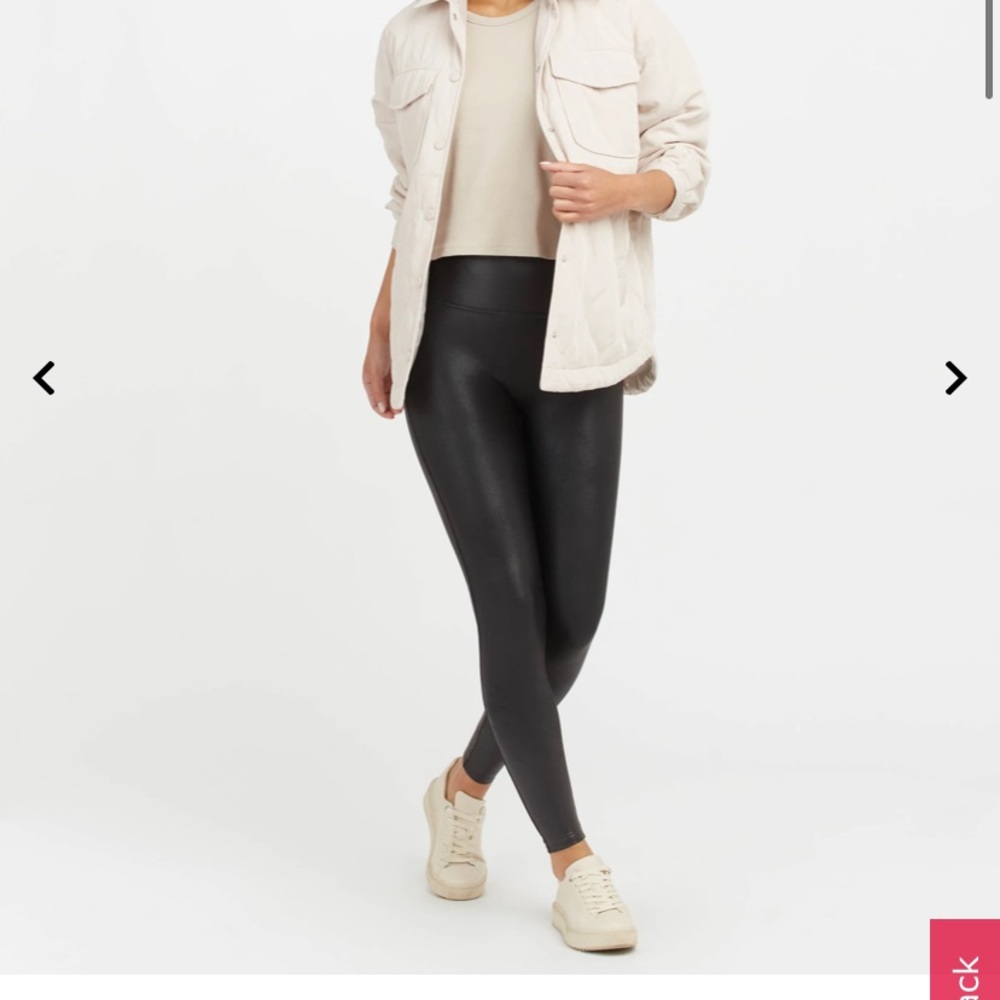 SPANX; NEVER WORN; faux leather